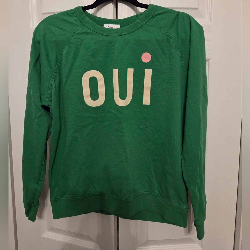 Clare V By Anthropologie Green Sweatshirt